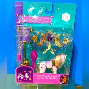 TRENDMASTER STARCASTLE PONIES COLLECTION 1996 STAR & MOON HAIR CLIP-PONY-FLAG